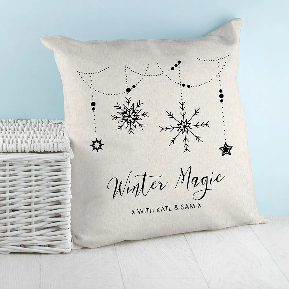 Personalised Winter Magic Cushion Cover