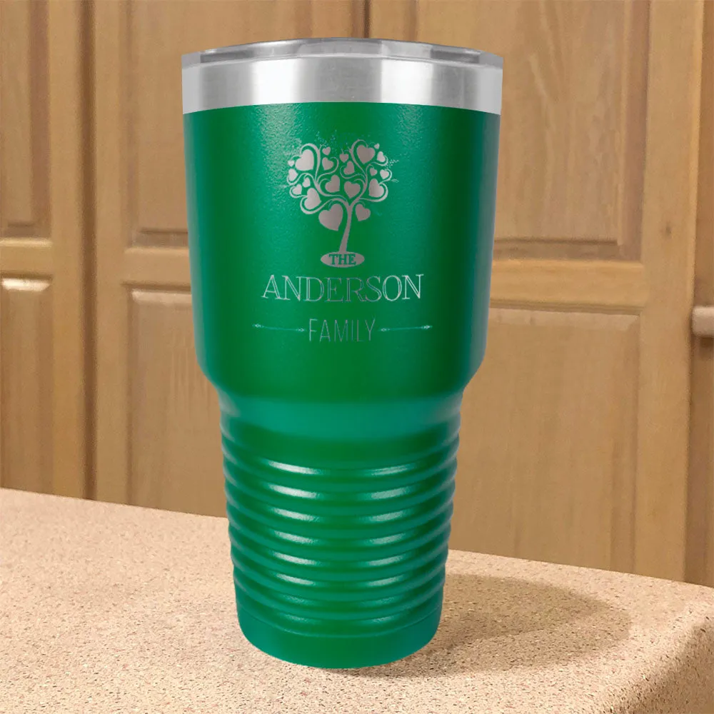 Personalized Stainless Steel Tumbler Family Tree Couple