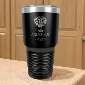 Personalized Stainless Steel Tumbler Family Tree Couple