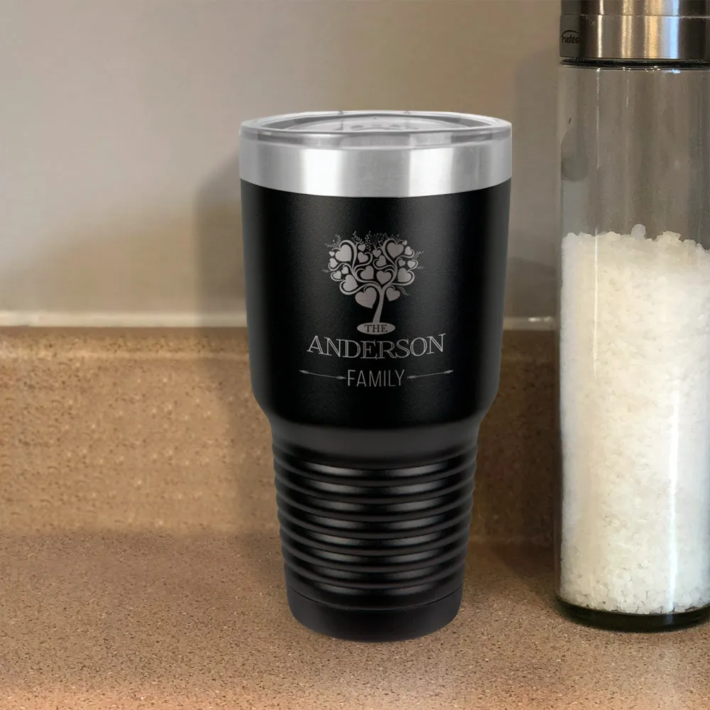 Personalized Stainless Steel Tumbler Family Tree Couple