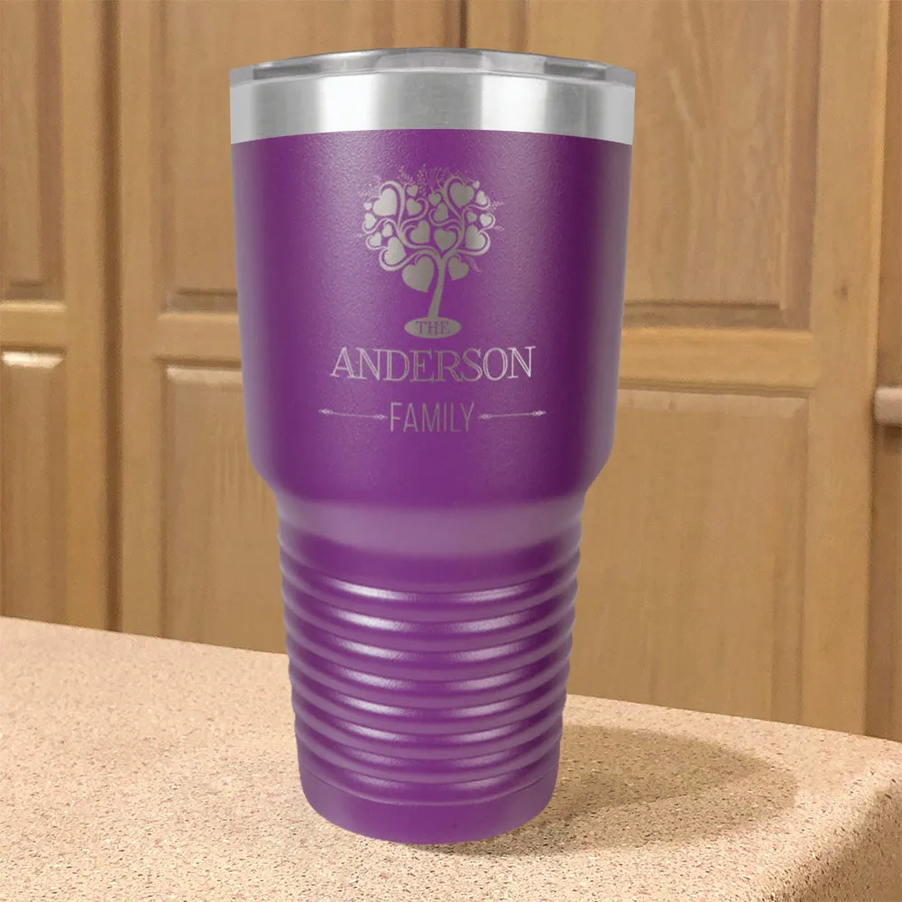 Personalized Stainless Steel Tumbler Family Tree Couple