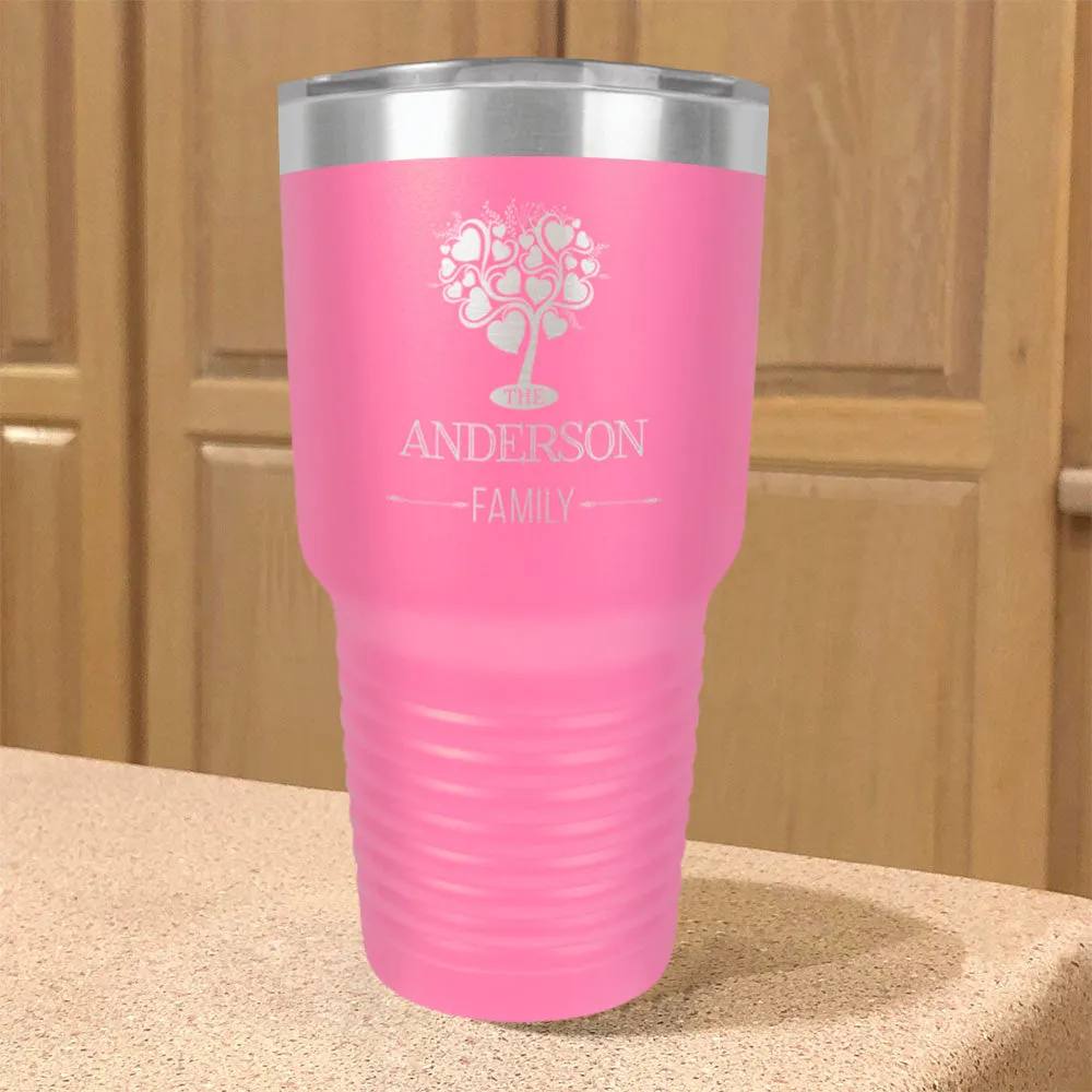 Personalized Stainless Steel Tumbler Family Tree Couple