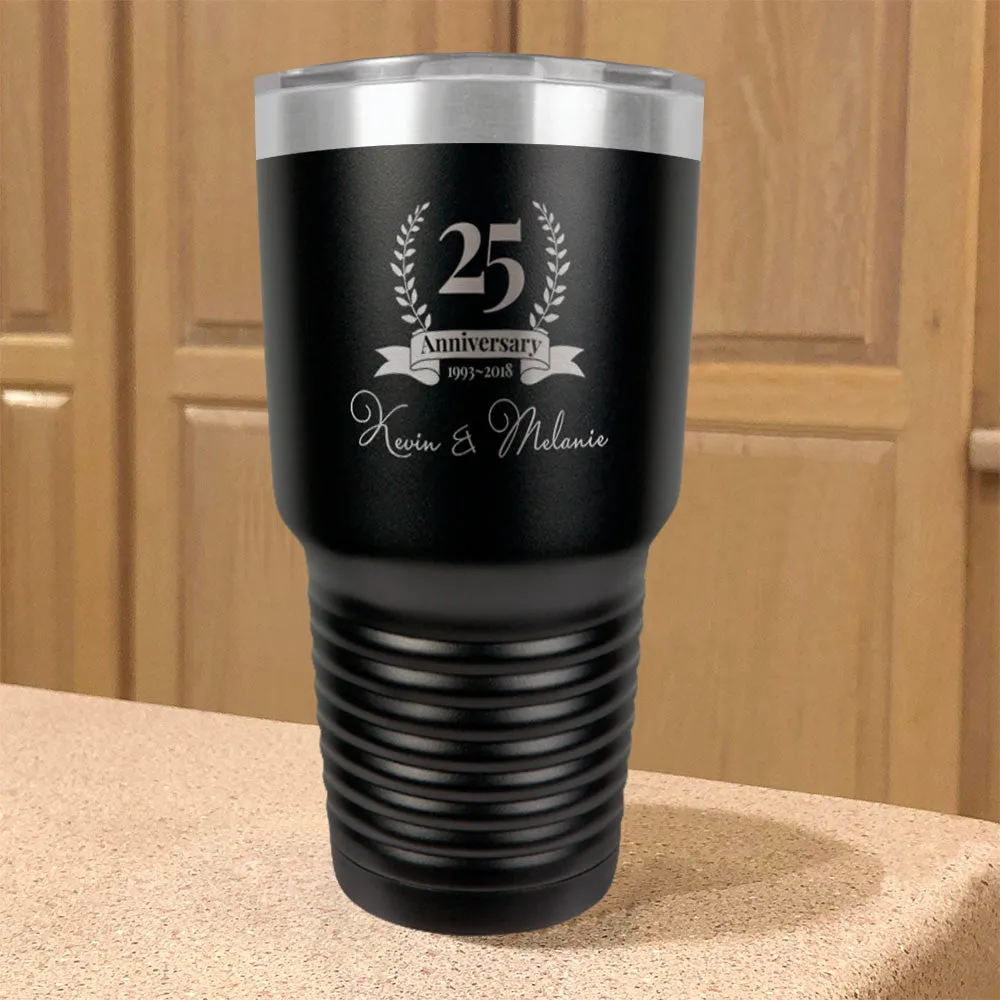 Personalized Stainless Steel Tumbler Laurel Underline Couple