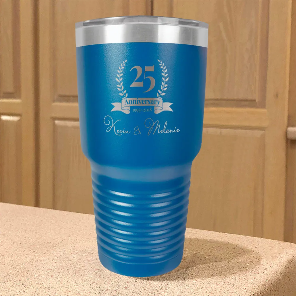 Personalized Stainless Steel Tumbler Laurel Underline Couple