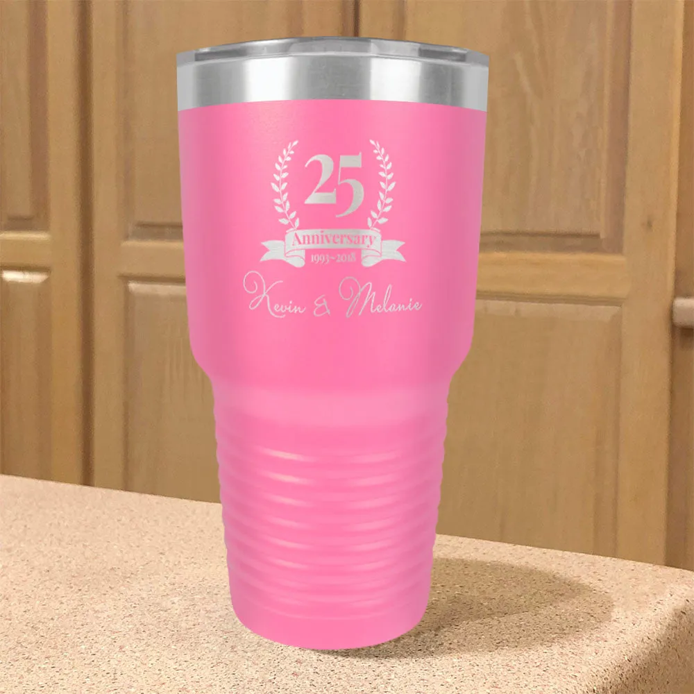 Personalized Stainless Steel Tumbler Laurel Underline Couple