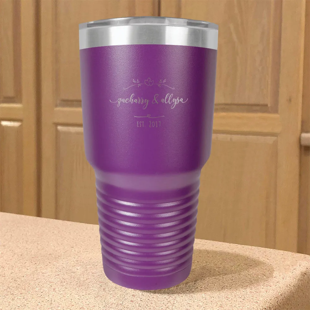 Personalized Stainless Steel Tumbler Married First Names