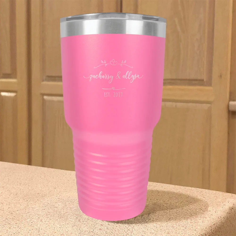 Personalized Stainless Steel Tumbler Married First Names