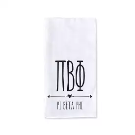 Pi Beta Phi Sorority Kitchen Towel with Boho Design