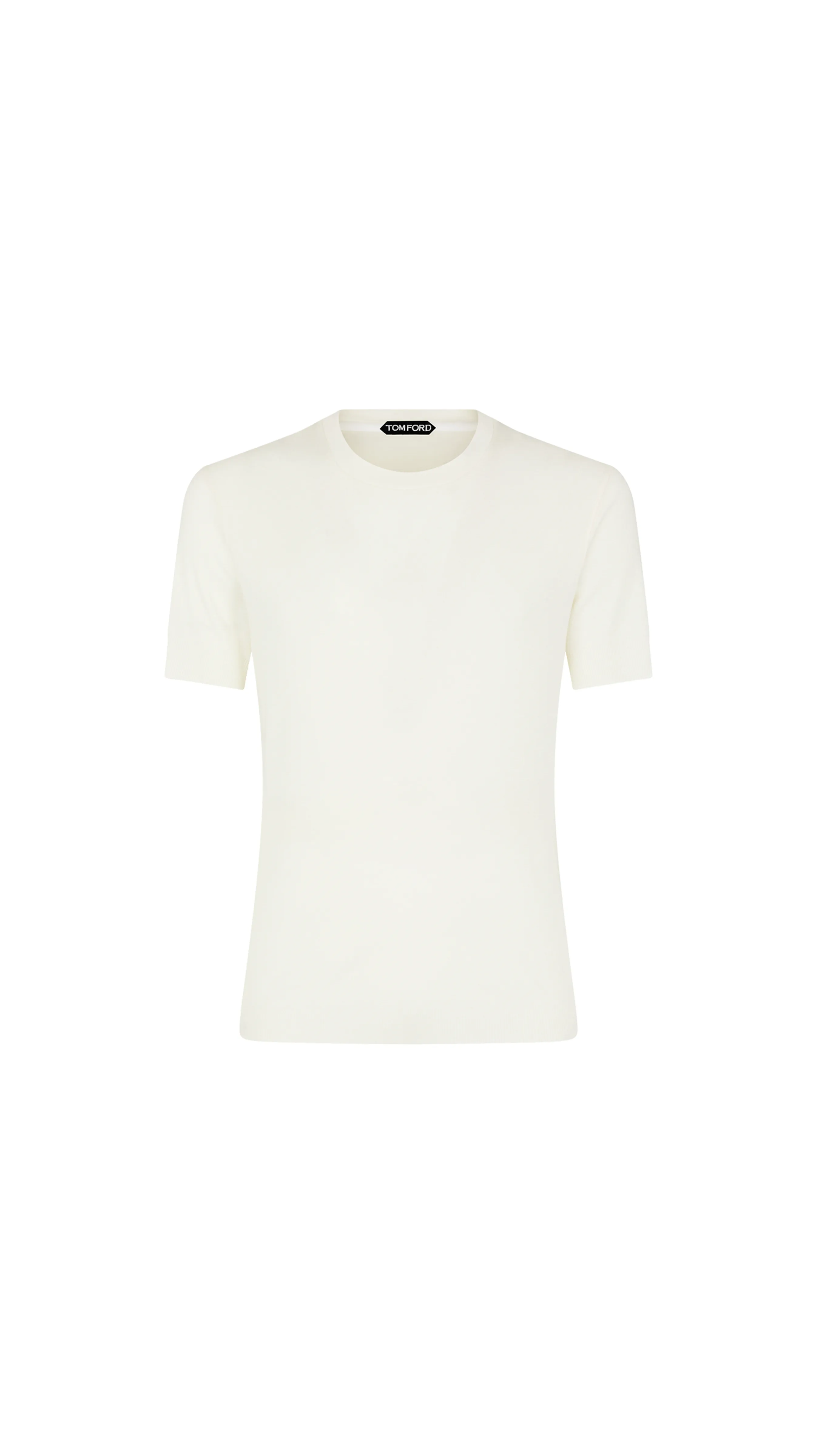 Placed Ribbed Crewneck T-shirt - White