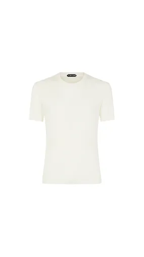 Placed Ribbed Crewneck T-shirt - White