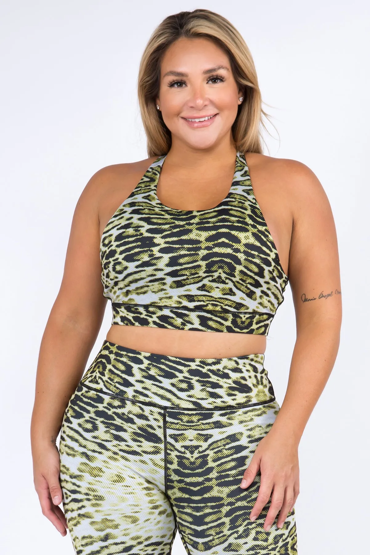 Plus Size Lush Leopard Print Active Sports Bra