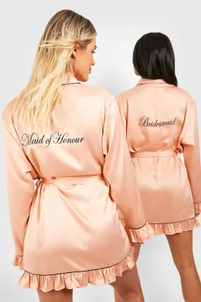 Premium Maid Of Honor Embroidery Frill Robe