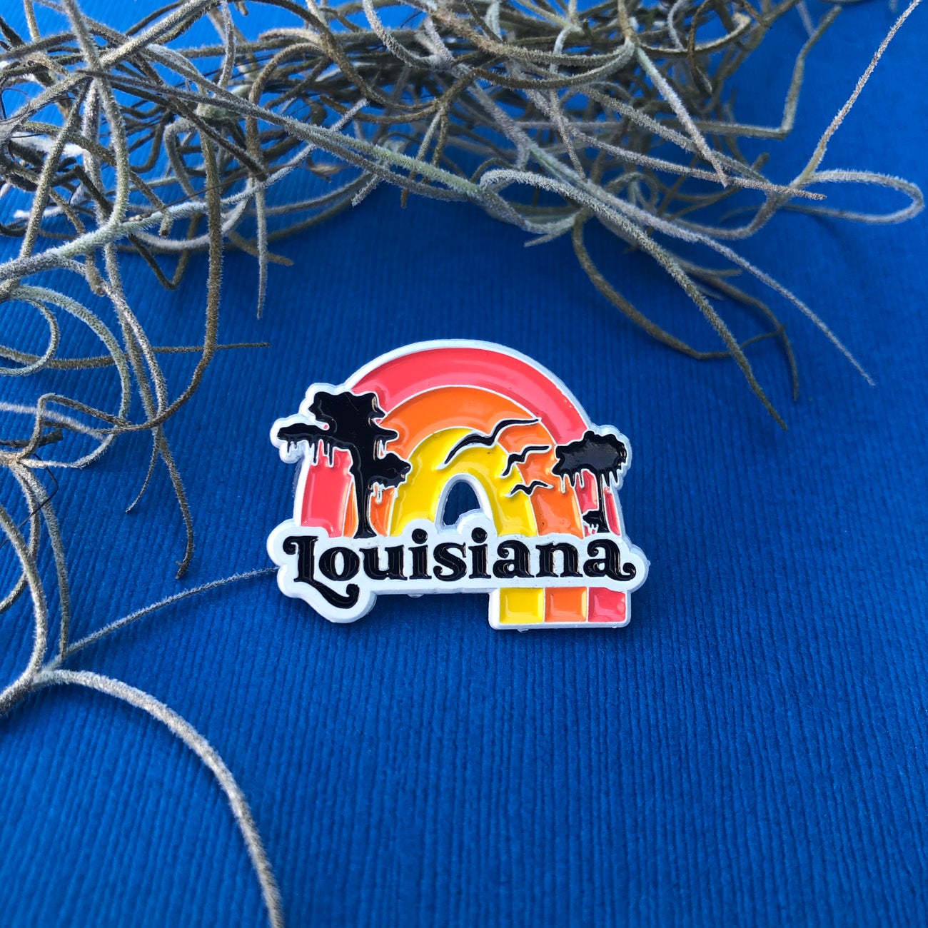 Rainbow Louisiana Enamel Pin by Pixel & Ink Creative