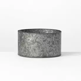 Ribbed Galvanized Metal Pot