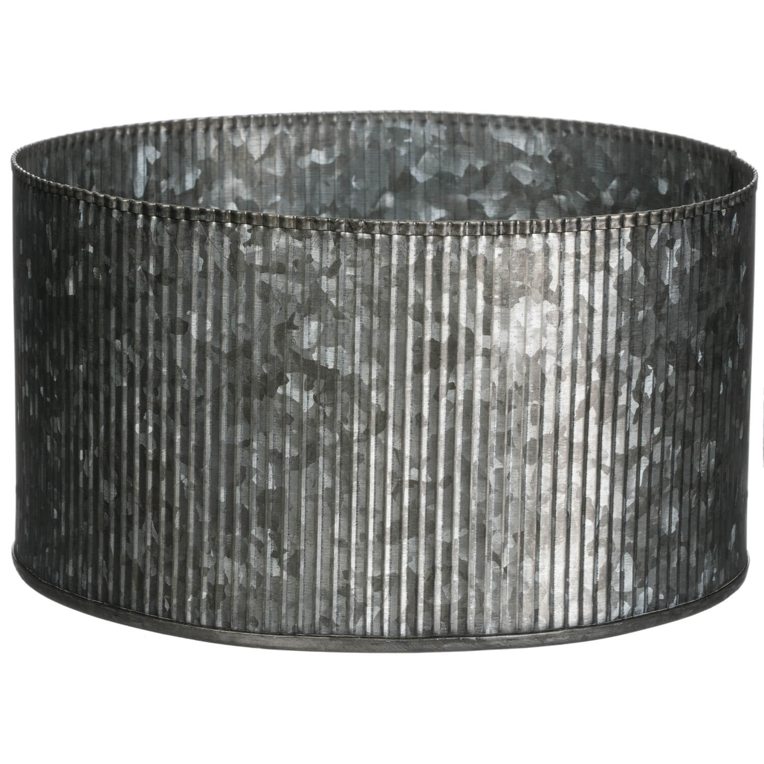 Ribbed Galvanized Metal Pot