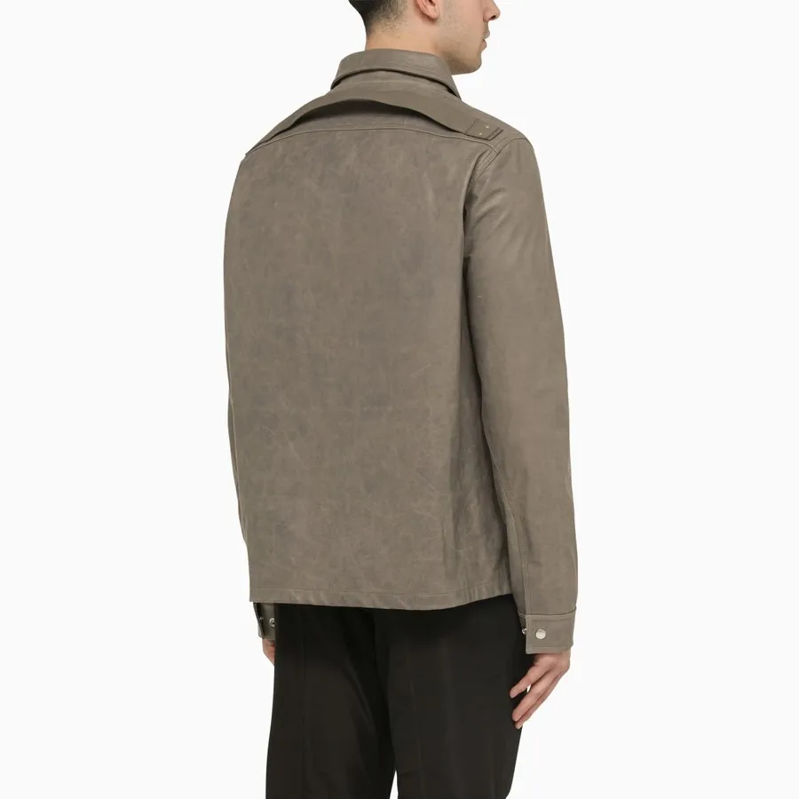 RICK OWENS  |Street Style Long Sleeves Plain Leather Designers Shirts