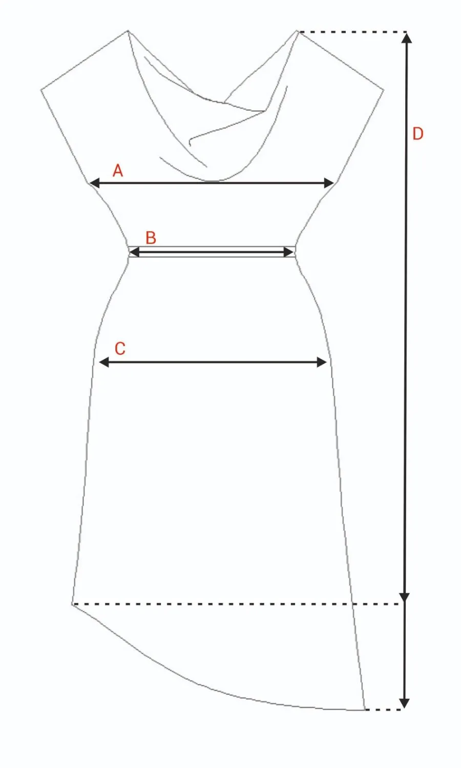 Robe fourreau asymétrique avec col bénitier rose