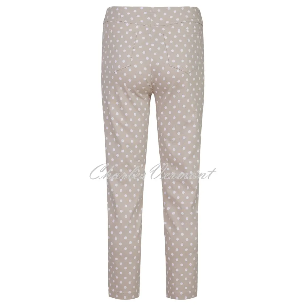 Robell Bella 09 - 7/8 Cropped Trouser Polka Dot 51560-54570-14 (Beige)