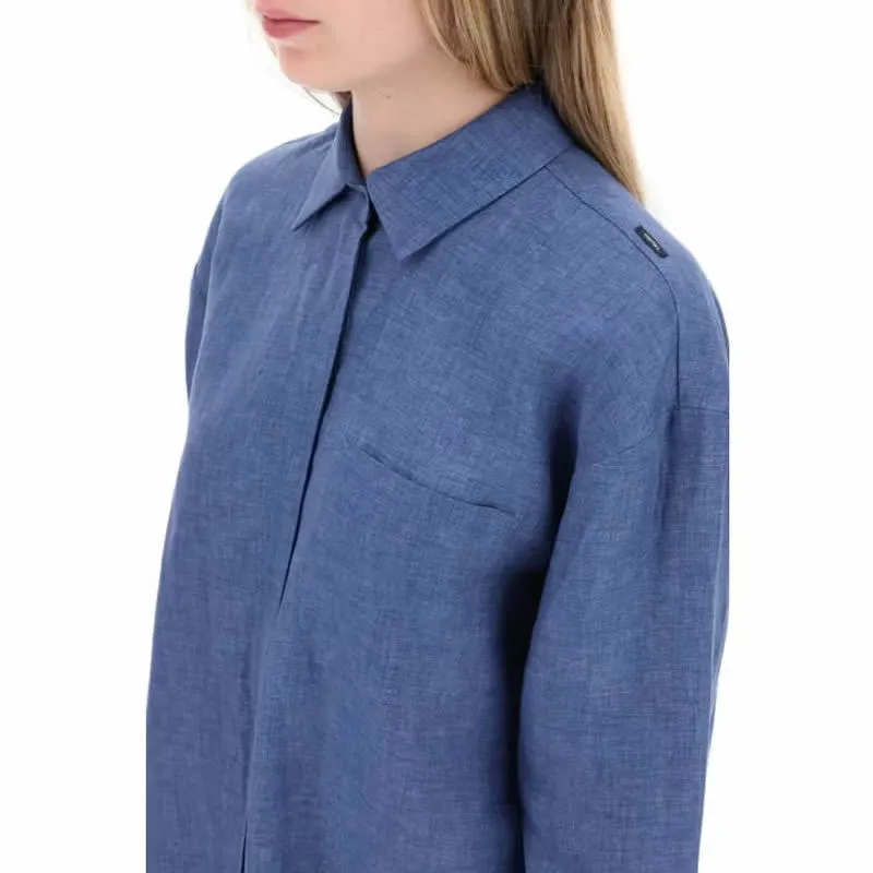 S Max Mara  |Casual Style Linen Long Sleeves Plain Shirts & Blouses