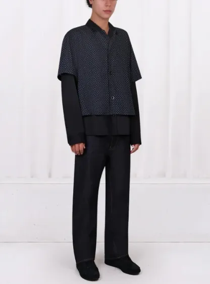 sacai  |Dots Street Style Long Sleeves Oversized Designers Shirts