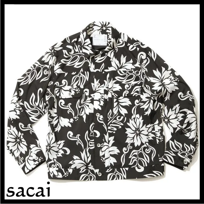 sacai  |Flower Patterns Street Style Long Sleeves Designers Shirts