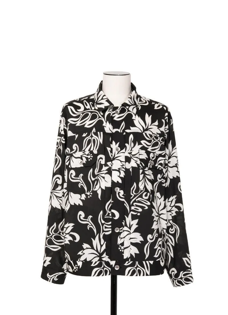 sacai  |Flower Patterns Street Style Long Sleeves Designers Shirts