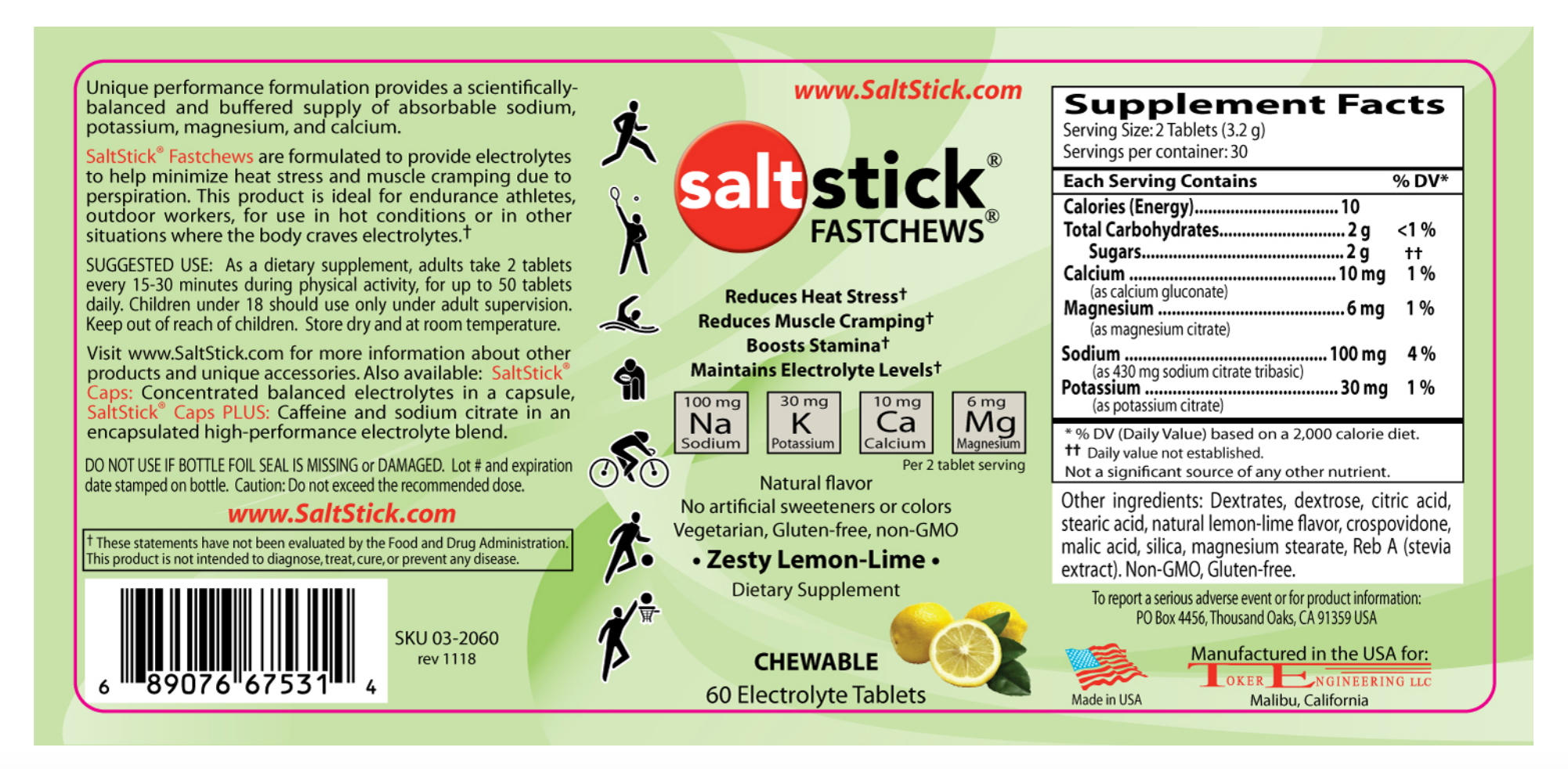 Saltstick Fastchews Bottle - Lemon/Lime