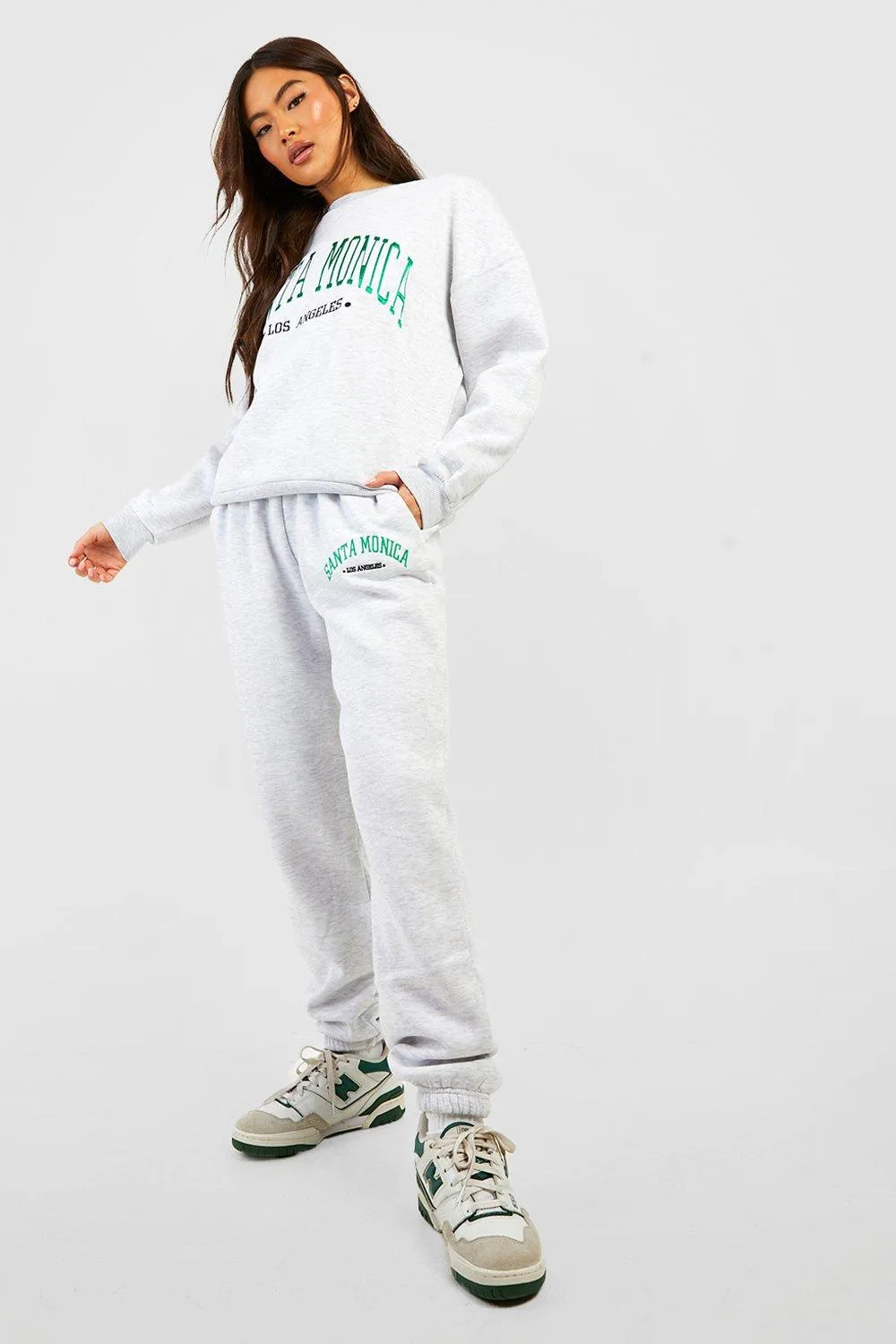 Satin Applique Sweatshirt Tracksuit