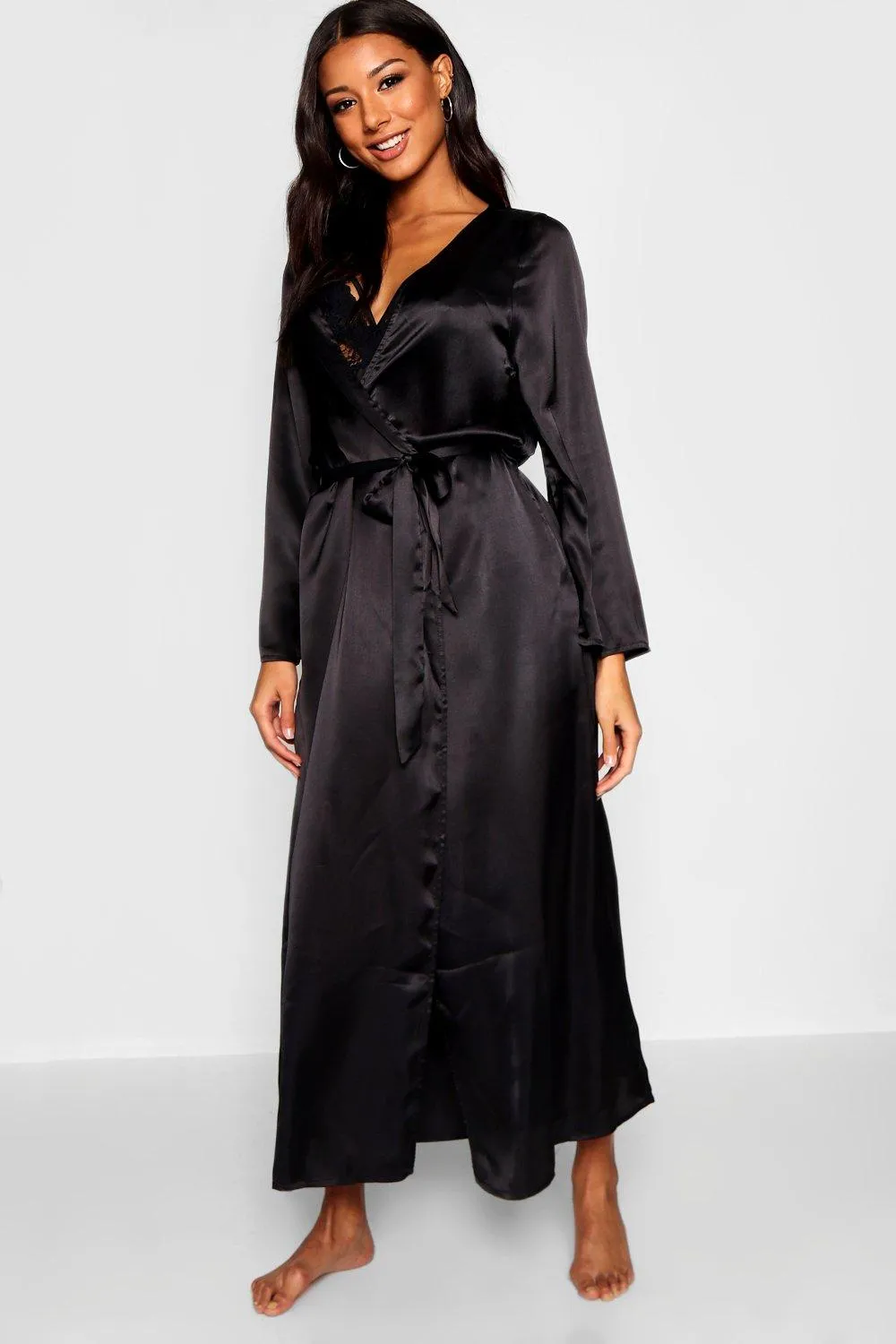 Satin Kimono Maxi Robe