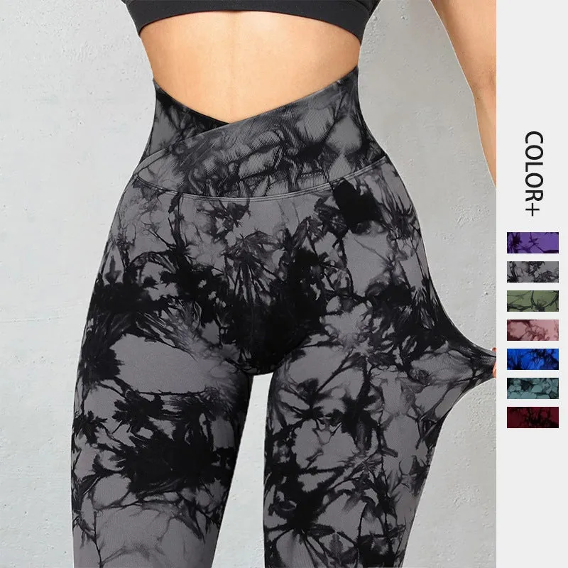 Seamless Tie Dye Leggings Women Yoga Pants