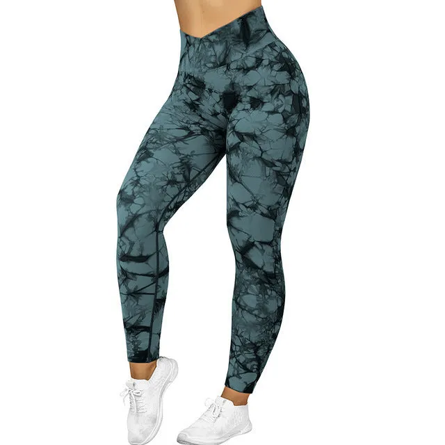 Seamless Tie Dye Leggings Women Yoga Pants