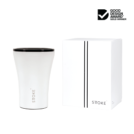 Sttoke Ceramic  Resusable Thermal Coffee Cup 12OZ White