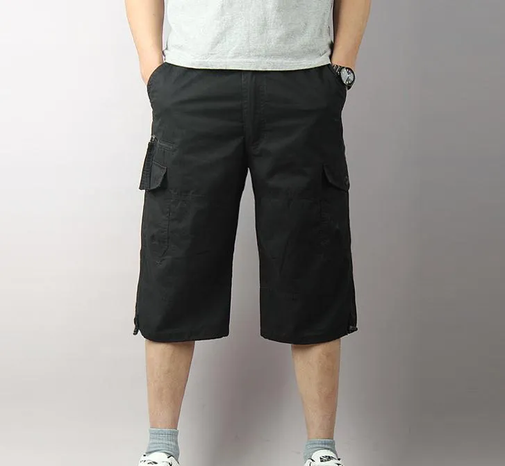 Summer Casual Loose Fit Calf-Length Cargo Short Trousers for Men