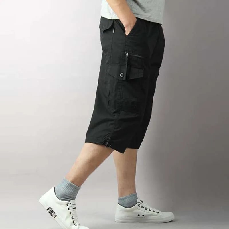 Summer Casual Loose Fit Calf-Length Cargo Short Trousers for Men