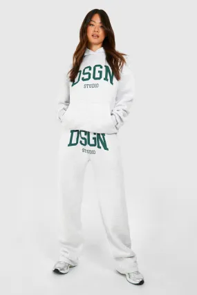 Tall Dsgn Studio Slogan Oversized Hooded Tracksuit