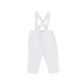 Tartine Et Chocolat White Linen Pants With Braces For Children And Babies