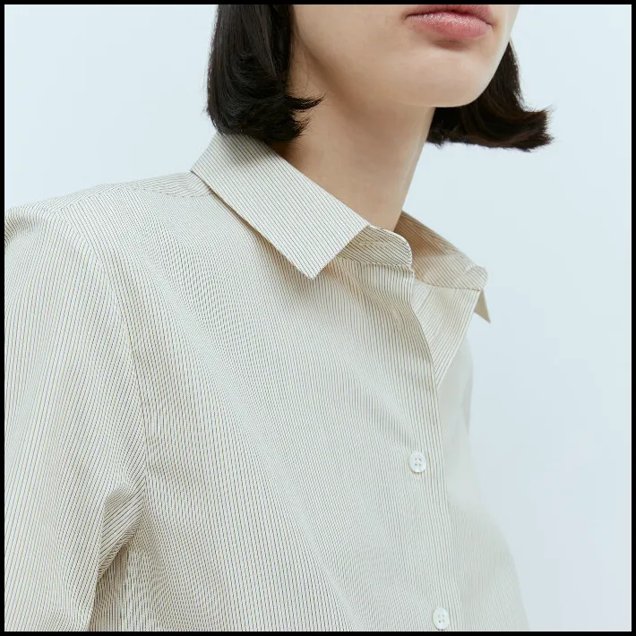 The Row  |Stripes Casual Style Long Sleeves Cotton Office Style