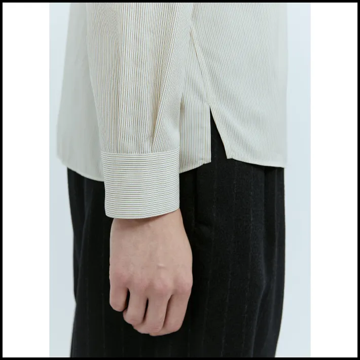 The Row  |Stripes Casual Style Long Sleeves Cotton Office Style