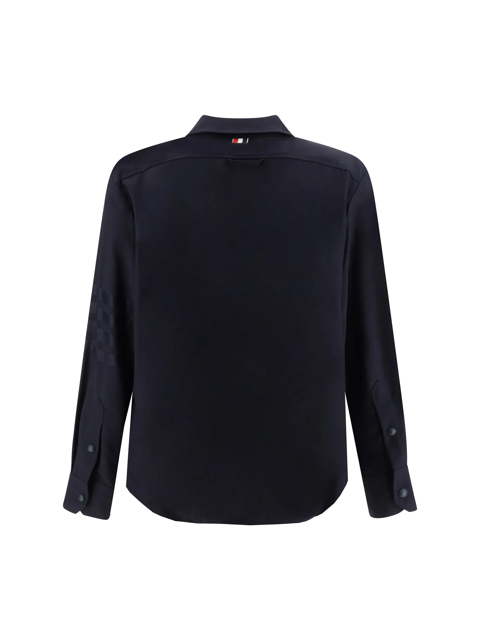 THOM BROWNE  |Long Sleeves Plain Cotton Logo Designers Shirts