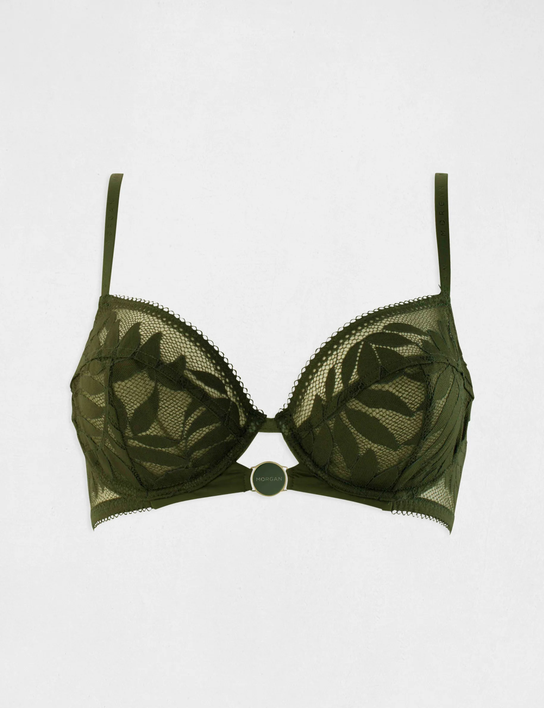 Underwire bra khaki green ladies'