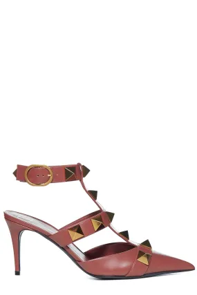 Valentino Garavani Roman Stud Pointed Toe Caged Pumps