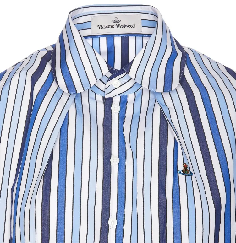 Vivienne Westwood  |Stripes Long Sleeves Cotton Logo Shirts & Blouses