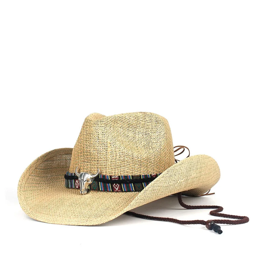 Western Cowboy Hat100% Straw Men Women Cowgirl Summer Hats For Lady Sun Hat Sombrero Hombre Beach Cowgirl Jazz