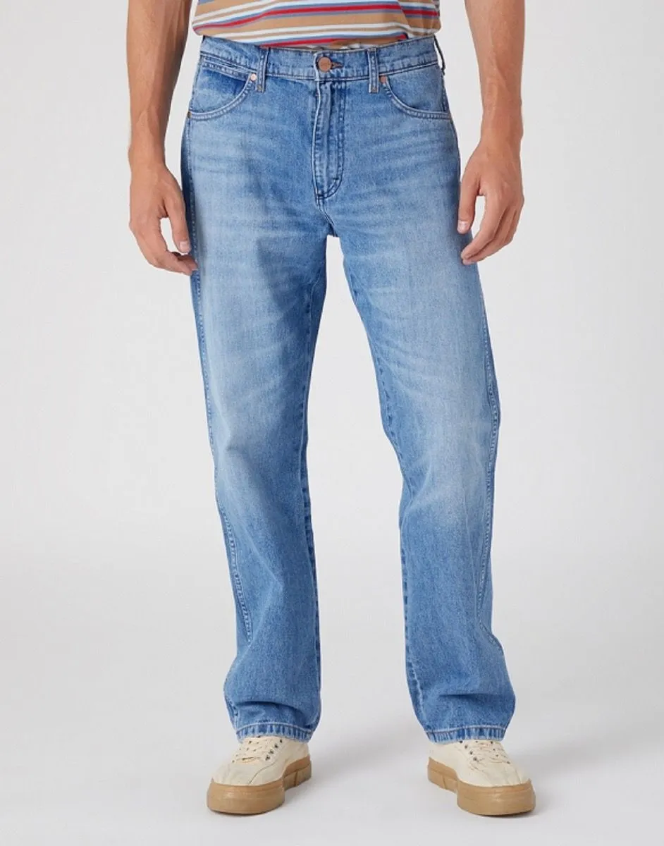 Wrangler Frontier Straight Comfort Denim Jeans Blue Bill