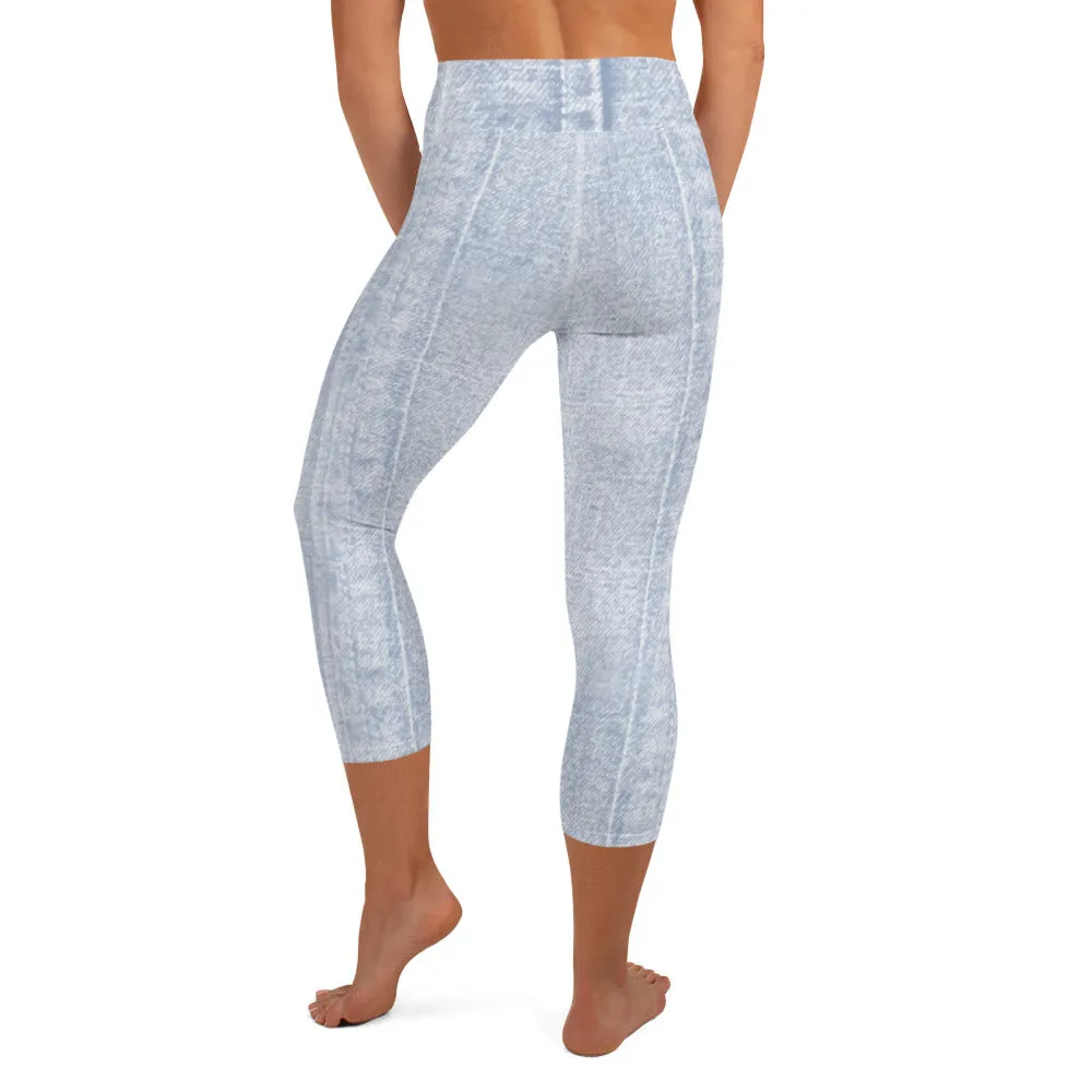 Yoga Capri Leggings Denim Blue