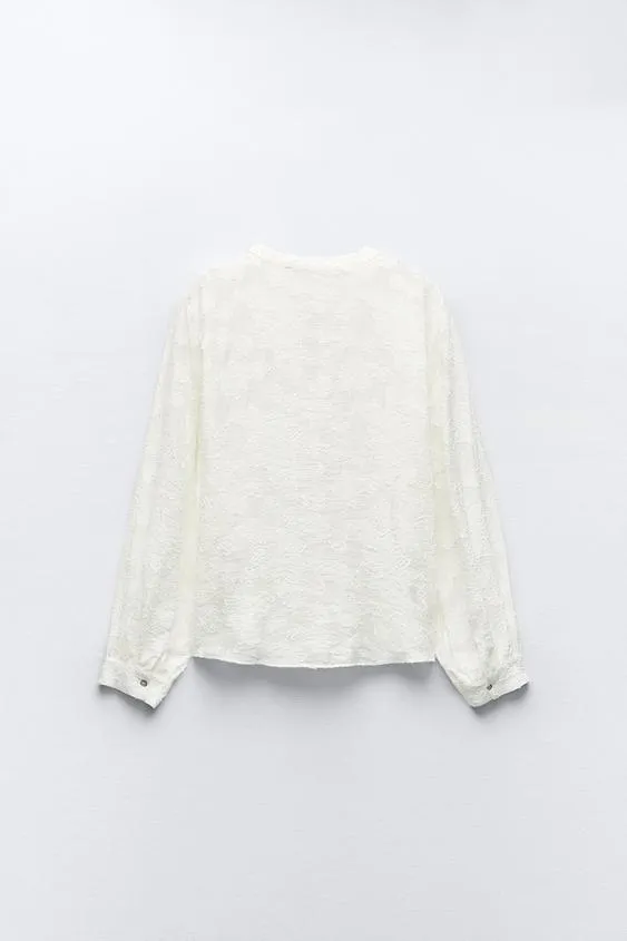 ZARA  |Casual Style Long Sleeves Elegant Style Shirts & Blouses