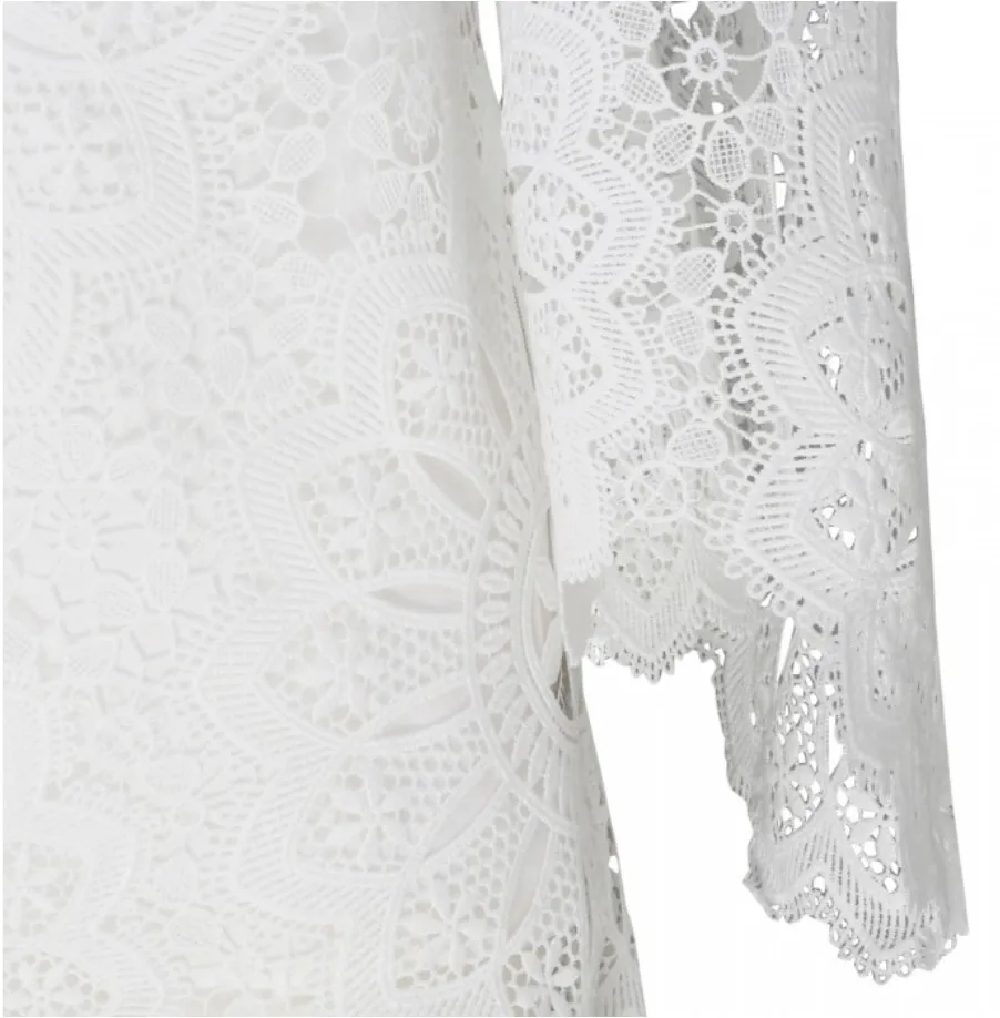 Zimmermann  |Casual Style Long Sleeves Plain Cotton Party Style Lace