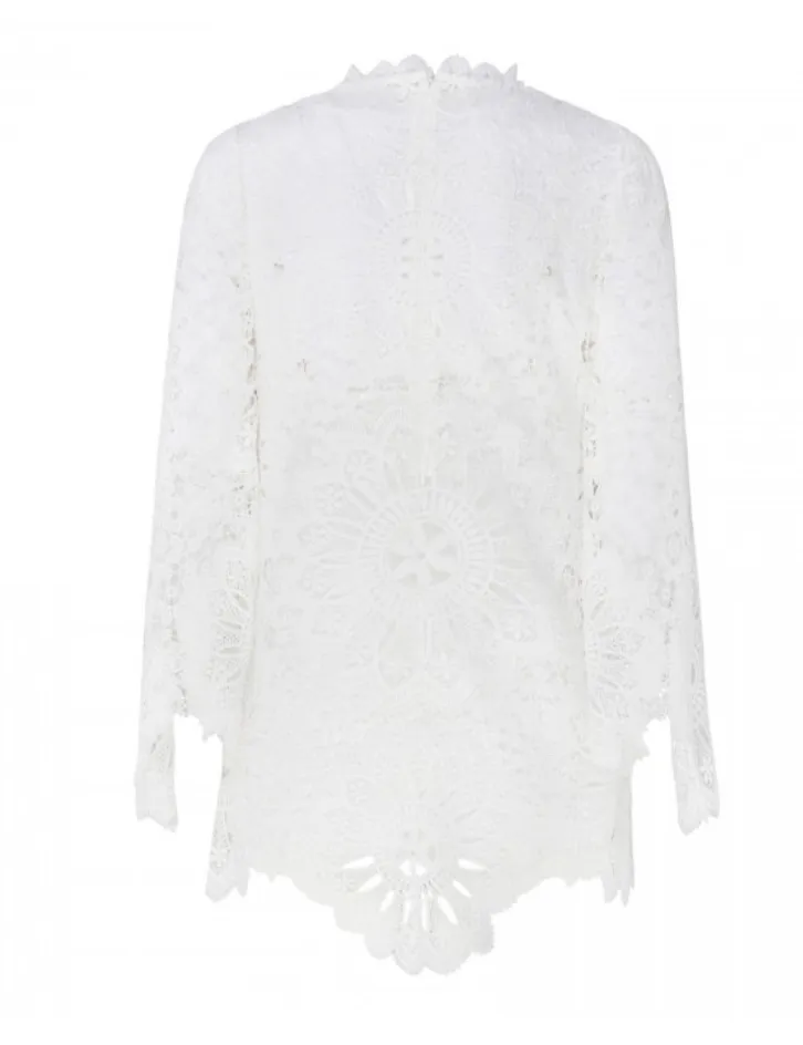 Zimmermann  |Casual Style Long Sleeves Plain Cotton Party Style Lace