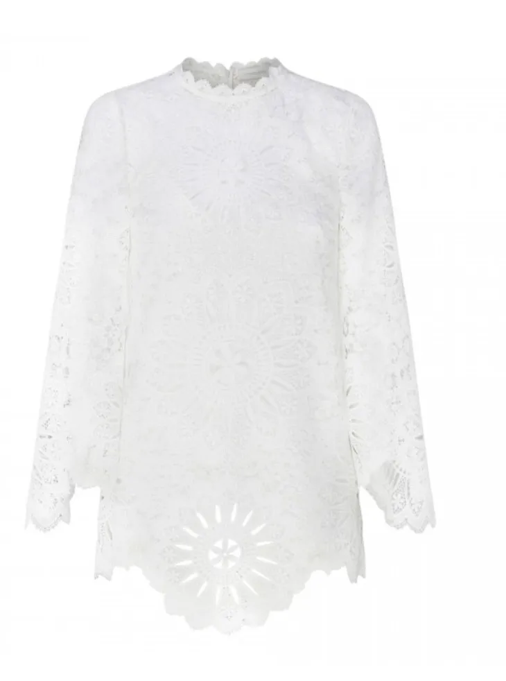 Zimmermann  |Casual Style Long Sleeves Plain Cotton Party Style Lace