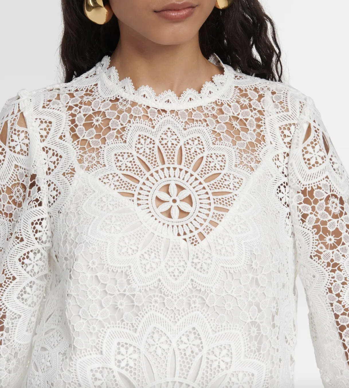 Zimmermann  |Casual Style Long Sleeves Plain Cotton Party Style Lace